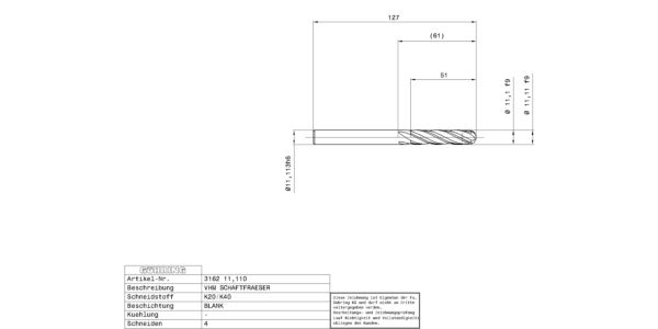 Fraises à bout hémisphérique  / Ø 11,113 mm / Norme usine / carbure monobloc